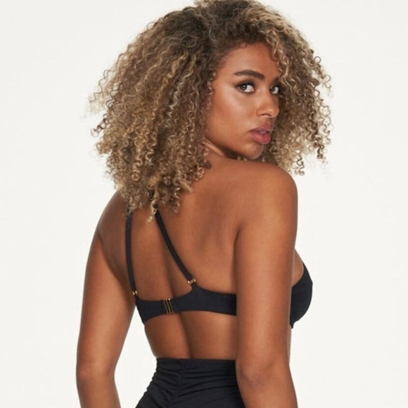 Frederick's of Hollywood Taormina One Shoulder Black Bikini Top Small NWT - Picture 2 of 3